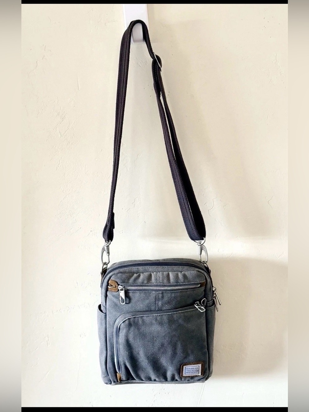Travelon Canvas Crossbody Bag with RFID Security Gray